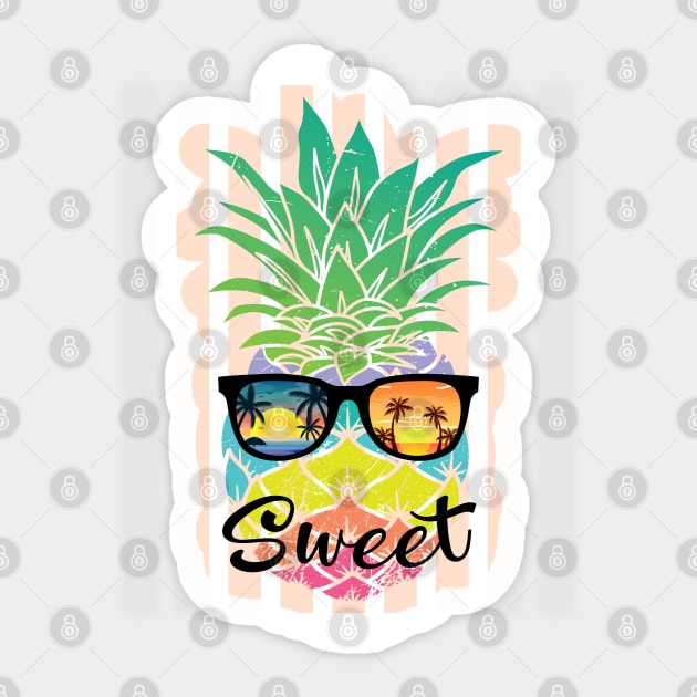 Sweet Tropical Summer - Orange Stripes on - Sticker by Peter the T-Shirt Dude